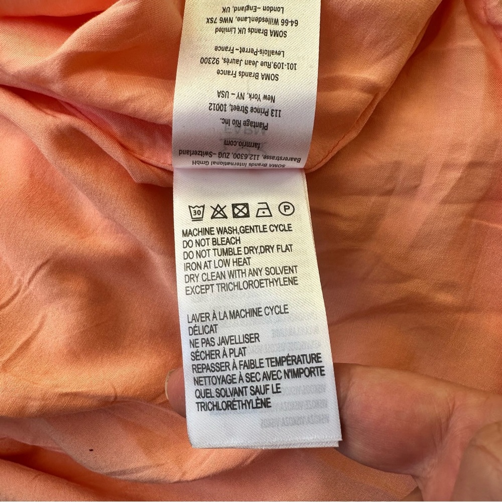 FARM RIO Jaipur Paisley Crossover Linen Blend Maxi Sundress Red Orange Sze L NWT - Picture 15 of 16